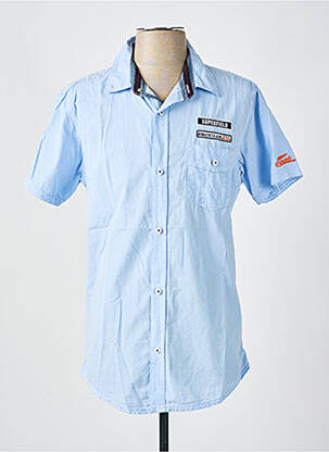 Chemise manches courtes bleu SUPERFIELD pour homme