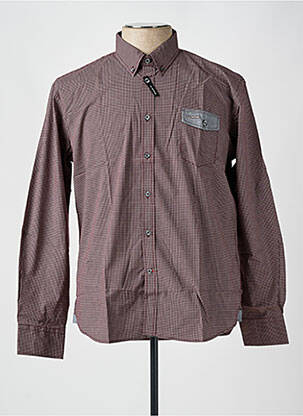 Chemise manches longues marron DELAHAYE pour homme