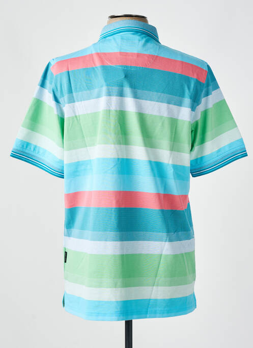 Polo imprimé rayures manches courtes bleu HAJO homme