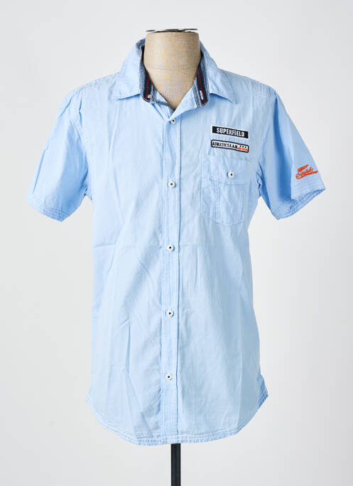 Chemise manches courtes bleu SUPERFIELD pour homme