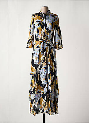 Robe longue imprimé fleurs manches 3/4 bleu KAFFE femme