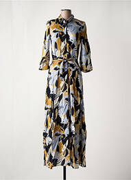 Robe longue imprimé fleurs manches 3/4 bleu KAFFE femme