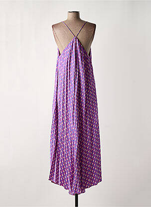 Robe longue imprimé fantaisie fines bretelles violet MAITE BY LOLA CASADEMUNT femme