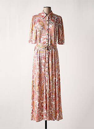 Robe longue manches courtes manches courtes orange K-DESIGN femme