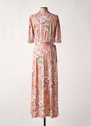 Robe longue manches courtes manches courtes orange K-DESIGN femme