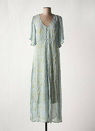 Robe longue manches courtes manches courtes bleu CREAM femme