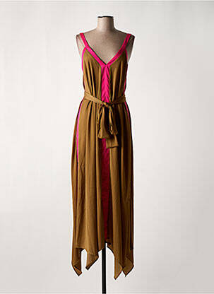 Robe longue fines bretelles fines bretelles marron MAITE BY LOLA CASADEMUNT femme