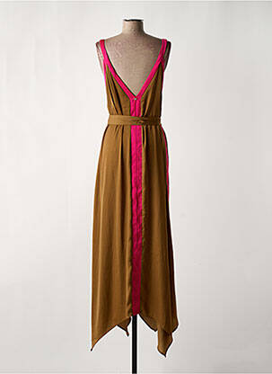 Robe longue fines bretelles fines bretelles marron MAITE BY LOLA CASADEMUNT femme