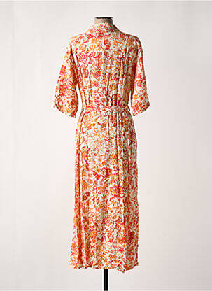 Robe longue imprimé fleurs manches 3/4 beige CREAM femme