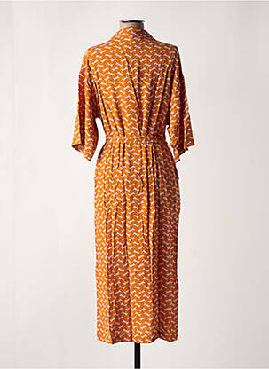 Robe longue imprimé fantaisie manches 3/4 jaune ZILCH femme