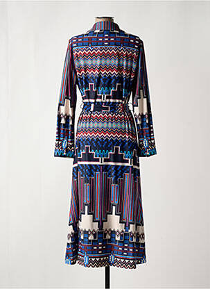 Robe longue manches longues manches longues bleu K-DESIGN femme