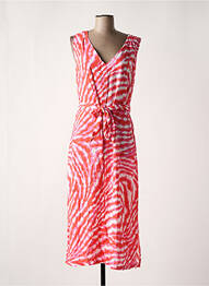 Robe longue imprimé fantaisie sans manche rouge SIGNATURE femme