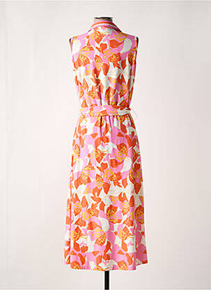Robe longue imprimé fleurs sans manche orange K-DESIGN femme