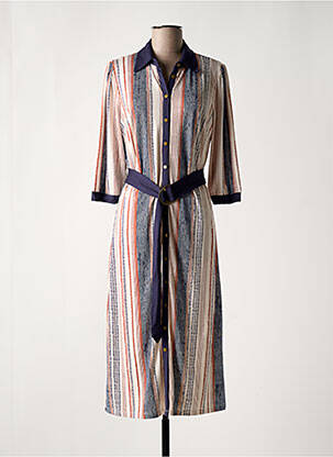 Robe mi-longue manches 3/4 manches 3/4 bleu K-DESIGN femme