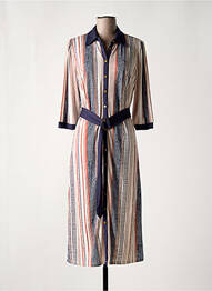 Robe mi-longue manches 3/4 manches 3/4 bleu K-DESIGN femme