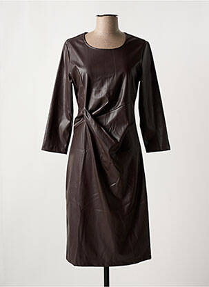 Robe mi-longue manches longues manches longues marron K-DESIGN femme