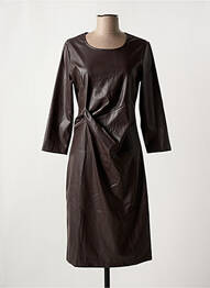 Robe mi-longue manches longues manches longues marron K-DESIGN femme