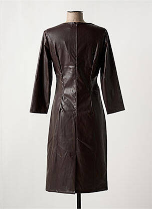 Robe mi-longue manches longues manches longues marron K-DESIGN femme