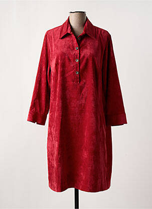 Robe mi-longue manches longues manches longues rouge SIGNATURE femme