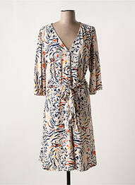 Robe mi-longue manches 3/4 manches 3/4 beige K-DESIGN femme