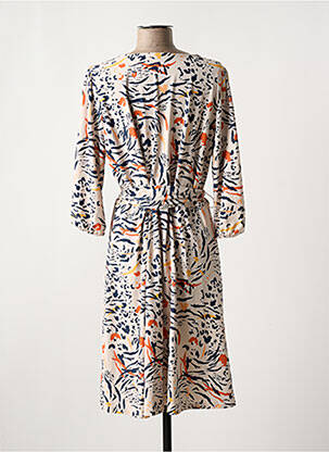 Robe mi-longue manches 3/4 manches 3/4 beige K-DESIGN femme