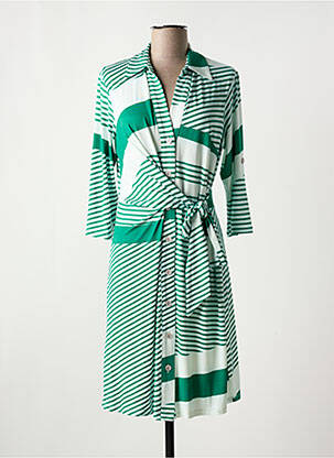 Robe mi-longue manches 3/4 manches 3/4 vert K-DESIGN femme