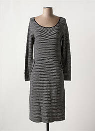 Robe mi-longue imprimé fantaisie manches longues noir ZILCH femme