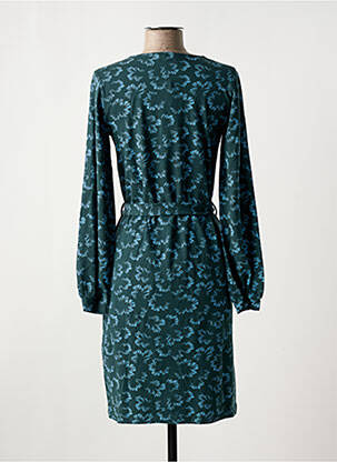 Robe mi-longue imprimé fantaisie manches longues vert ZILCH femme