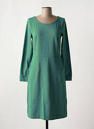Robe mi-longue imprimé fantaisie manches longues vert ZILCH femme