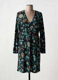 Robe mi-longue manches longues manches longues bleu SURKANA femme