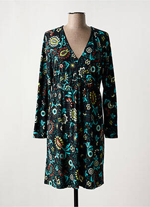 Robe mi-longue manches longues manches longues bleu SURKANA femme