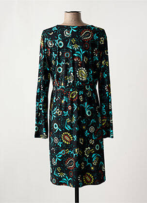 Robe mi-longue manches longues manches longues bleu SURKANA femme