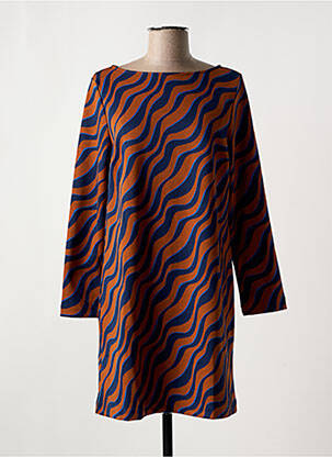 Robe courte manches longues manches longues marron SURKANA femme