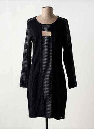 Robe courte manches longues manches longues noir MALOKA femme