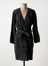 Robe mi-longue manches longues manches longues noir BSB femme