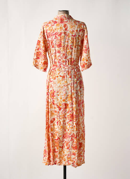 Robe longue imprimé fleurs manches 3/4 beige CREAM femme