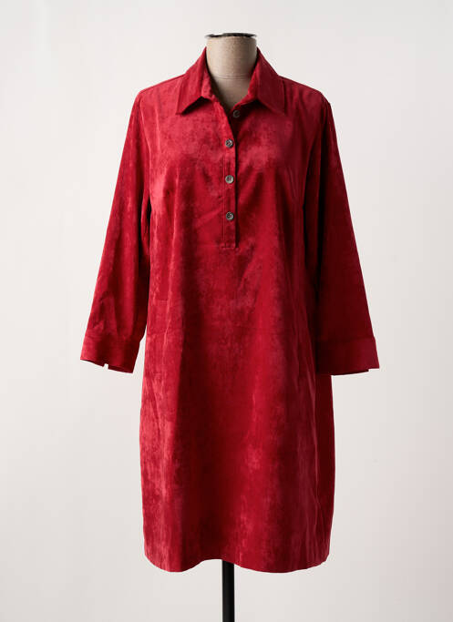 Robe mi-longue manches longues manches longues rouge SIGNATURE femme