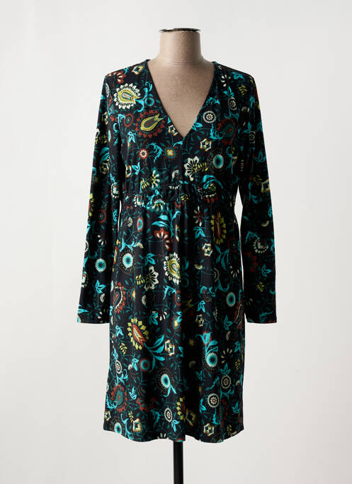 Robe mi-longue manches longues manches longues bleu SURKANA femme