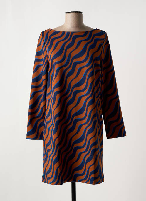 Robe courte manches longues manches longues marron SURKANA femme