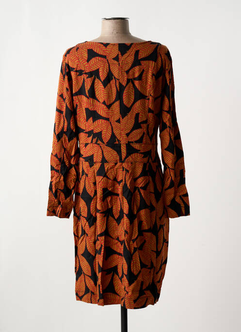 Robe mi-longue imprimé fantaisie manches longues noir ZILCH femme