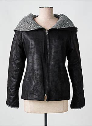 Veste casual tissage suedine noir LO! LES FILLES femme