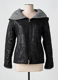 Veste casual tissage suedine noir LO! LES FILLES femme