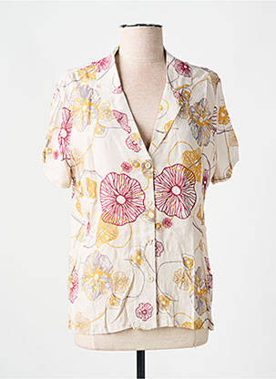 Chemisier manches courtes manches courtes beige ZILCH femme