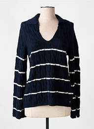 Pull col v manches longues bleu CREAM femme