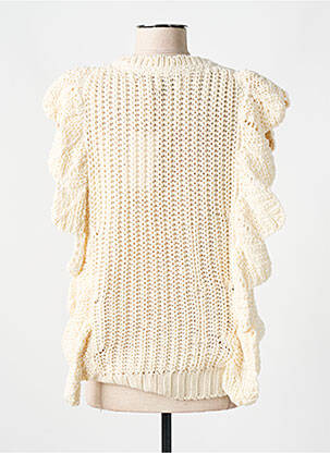 Pull col v manches courtes beige CREAM femme