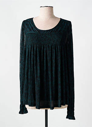 Blouse fermeture boutonnée au dos manches longues vert CREAM femme