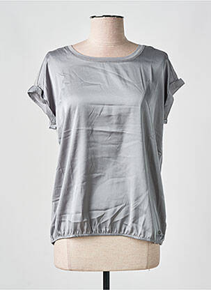 Blouse col rond manches courtes gris BROADWAY femme