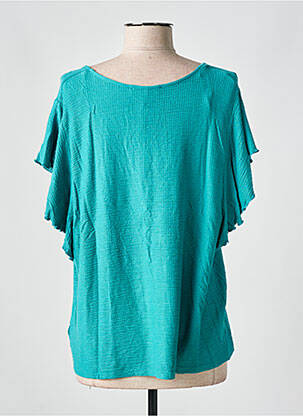 T-shirt col v manches courtes vert JULIE GUERLANDE femme