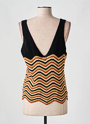 Pull coupe cintrée sans manche marron SURKANA femme