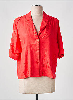 Chemisier tissage crêpe manches courtes orange ZILCH femme